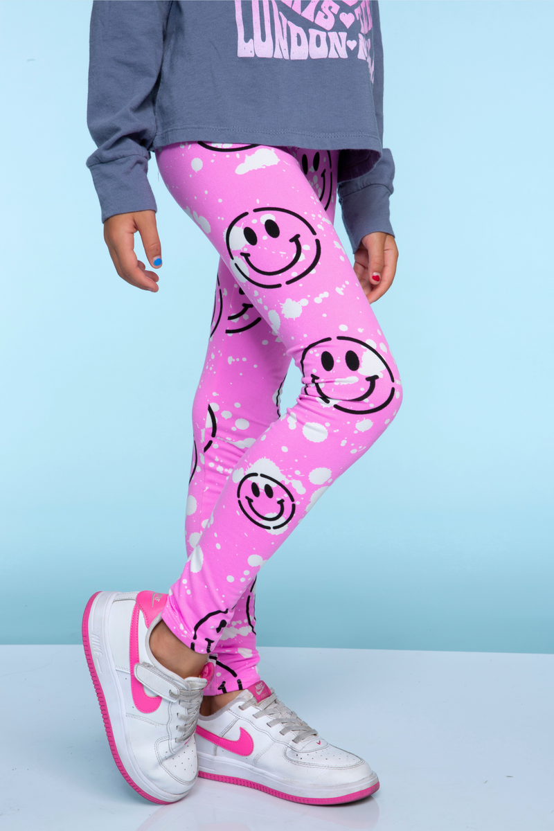 Simply Soft Long Legging - Pink Splatter Smile