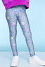 High Shine Long Legging - Silver Glitter Pastel Stars