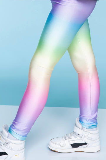 High Shine Long Legging - Rainbow Pastel Ombre