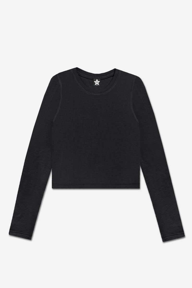 Ultra-Soft Ribbed Long Sleeve Fitted Tee