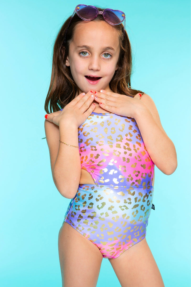 High Shine One Piece Cutout Swimsuit