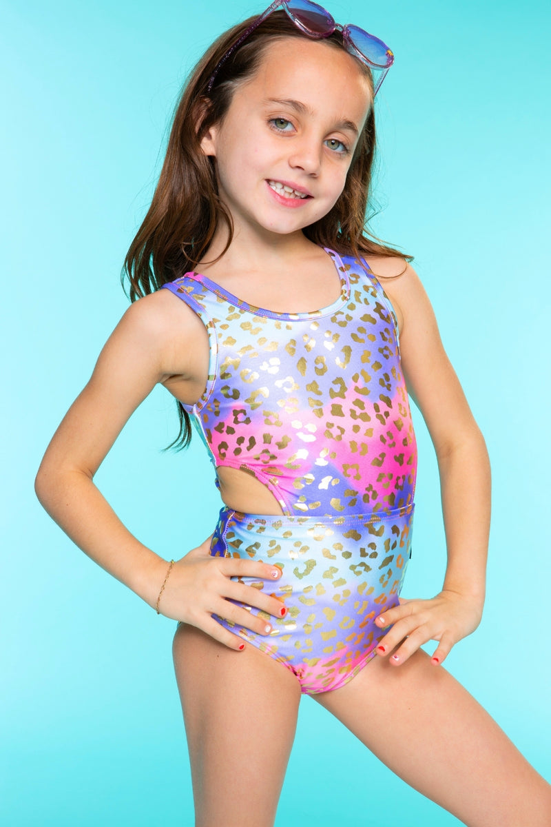 High Shine One Piece Cutout Swimsuit