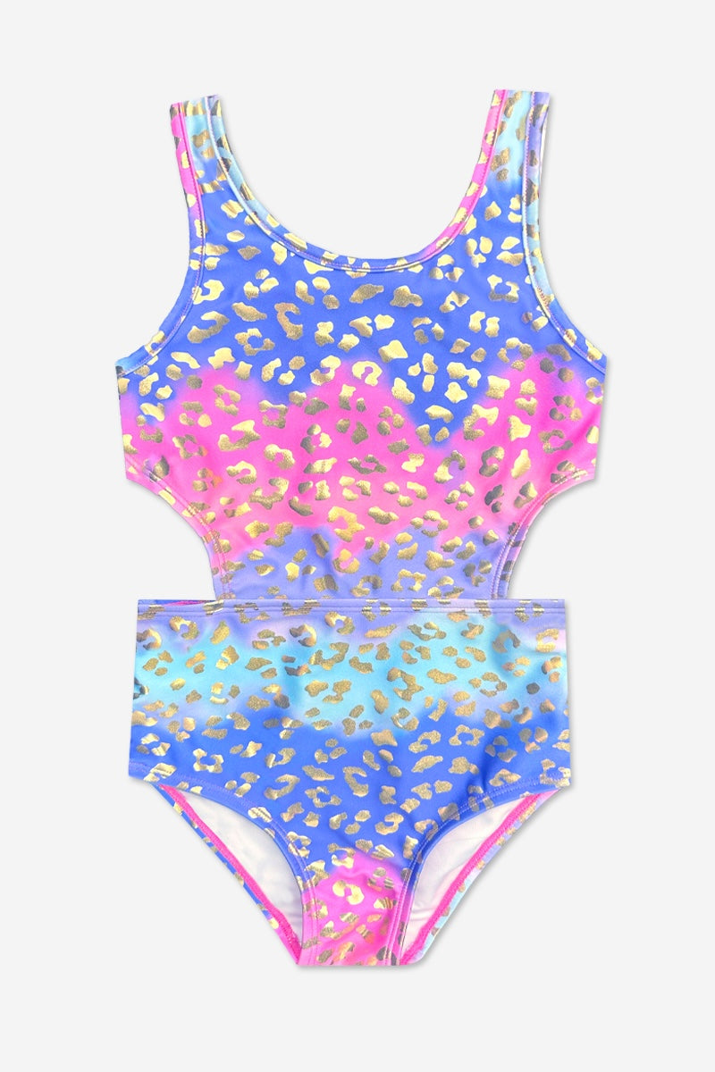 High Shine One Piece Cutout Swimsuit