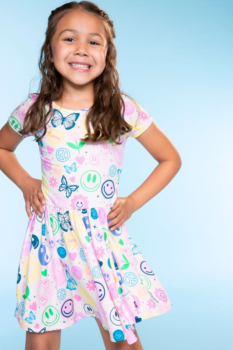 Simply Soft Short Sleeve Scoop Back Be Happy Dress