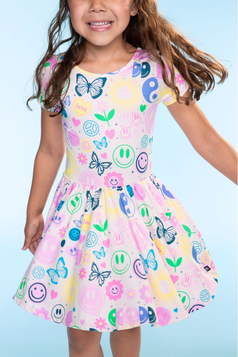 Simply Soft Short Sleeve Scoop Back Be Happy Dress