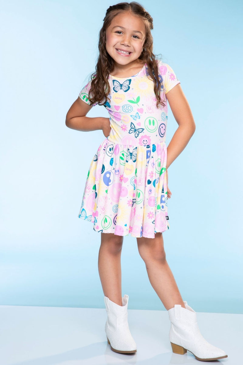 Simply Soft Short Sleeve Scoop Back Be Happy Dress