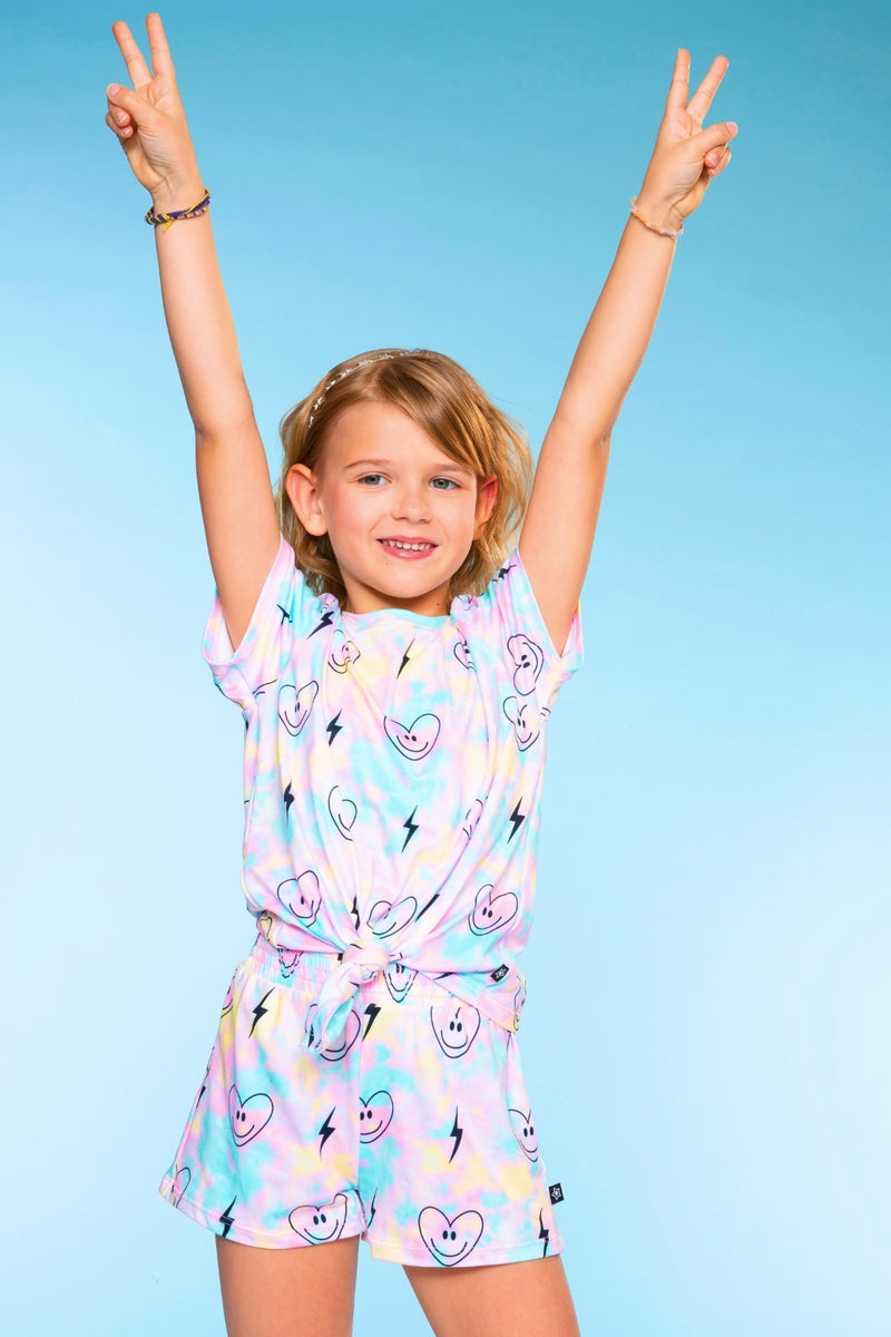 Simply Soft Tie Front Tee & Dolphin Short Set