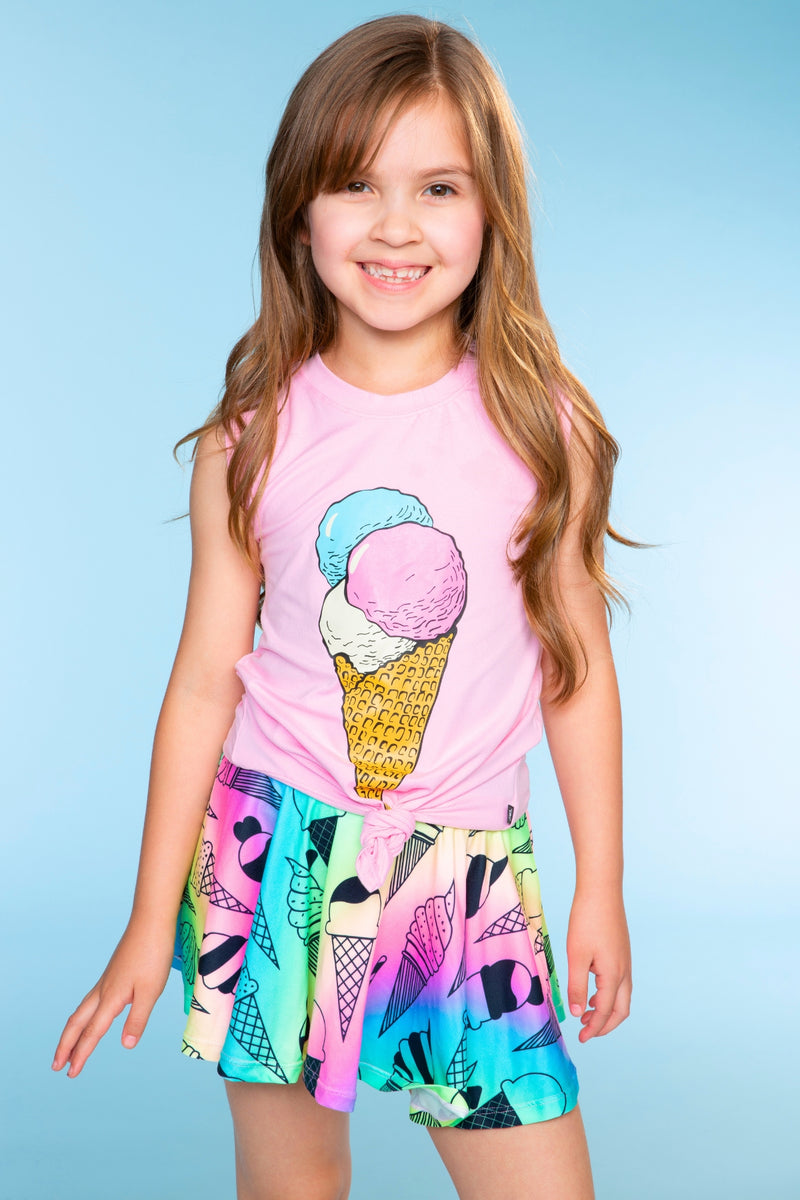 Simply Soft Sleeveless Tie Tank & Skort Set