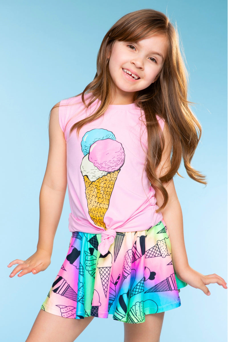 Simply Soft Sleeveless Tie Tank & Skort Set