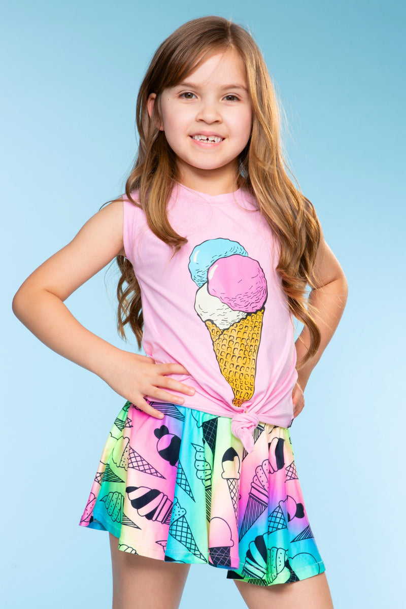 Simply Soft Sleeveless Tie Tank & Skort Set