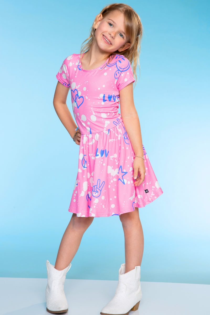 Simply Soft Short Sleeve Scoop Back Be Happy Dress