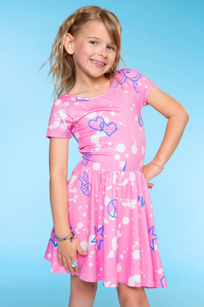 Simply Soft Short Sleeve Scoop Back Be Happy Dress