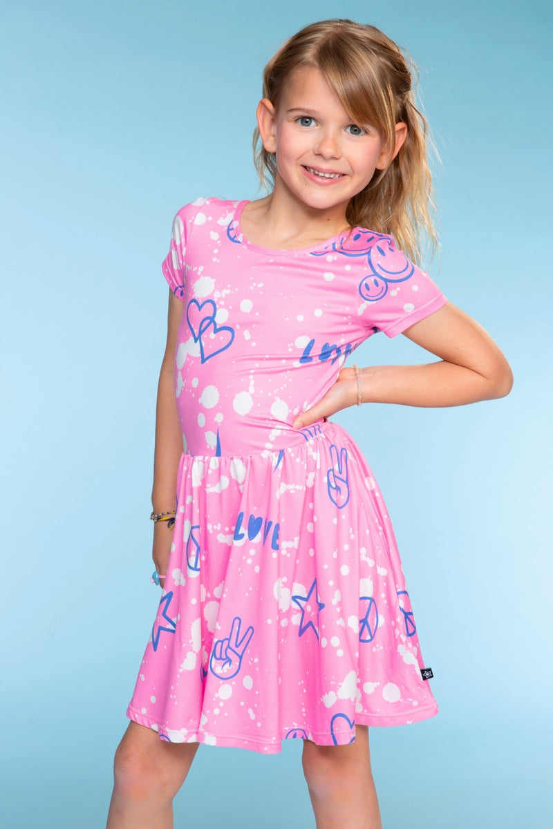 Simply Soft Short Sleeve Scoop Back Be Happy Dress