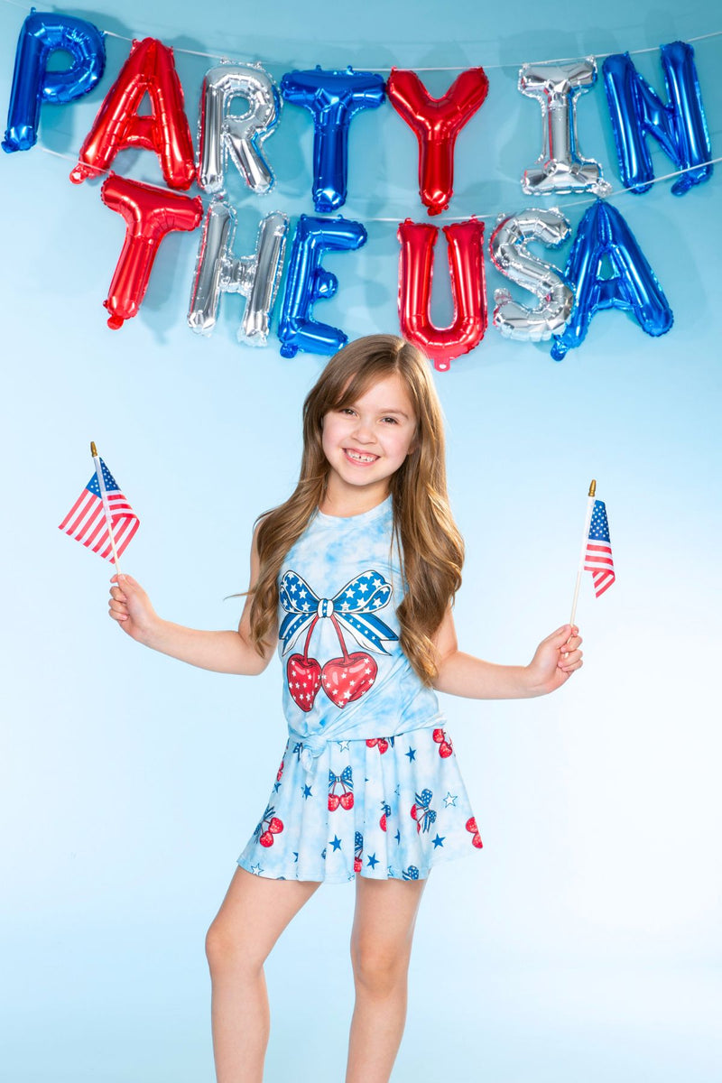 Simply Soft Sleeveless Tie Tank & Skort Set