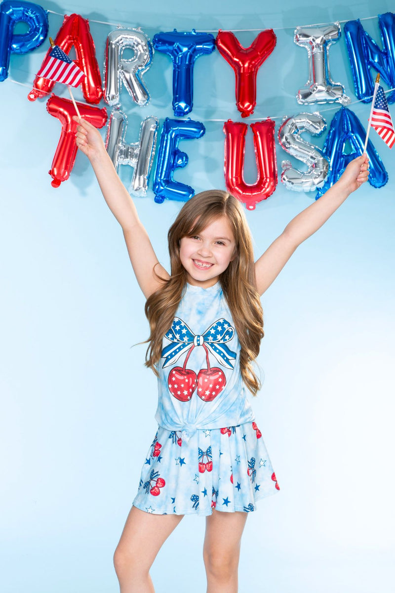 Simply Soft Sleeveless Tie Tank & Skort Set