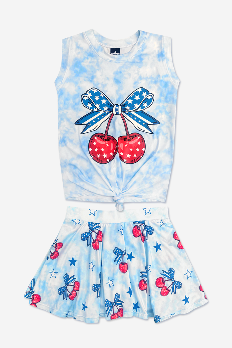 Simply Soft Sleeveless Tie Tank & Skort Set