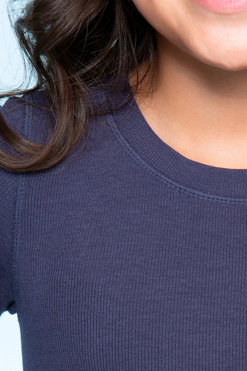 Ultra-Soft Ribbed Long Sleeve Fitted Tee