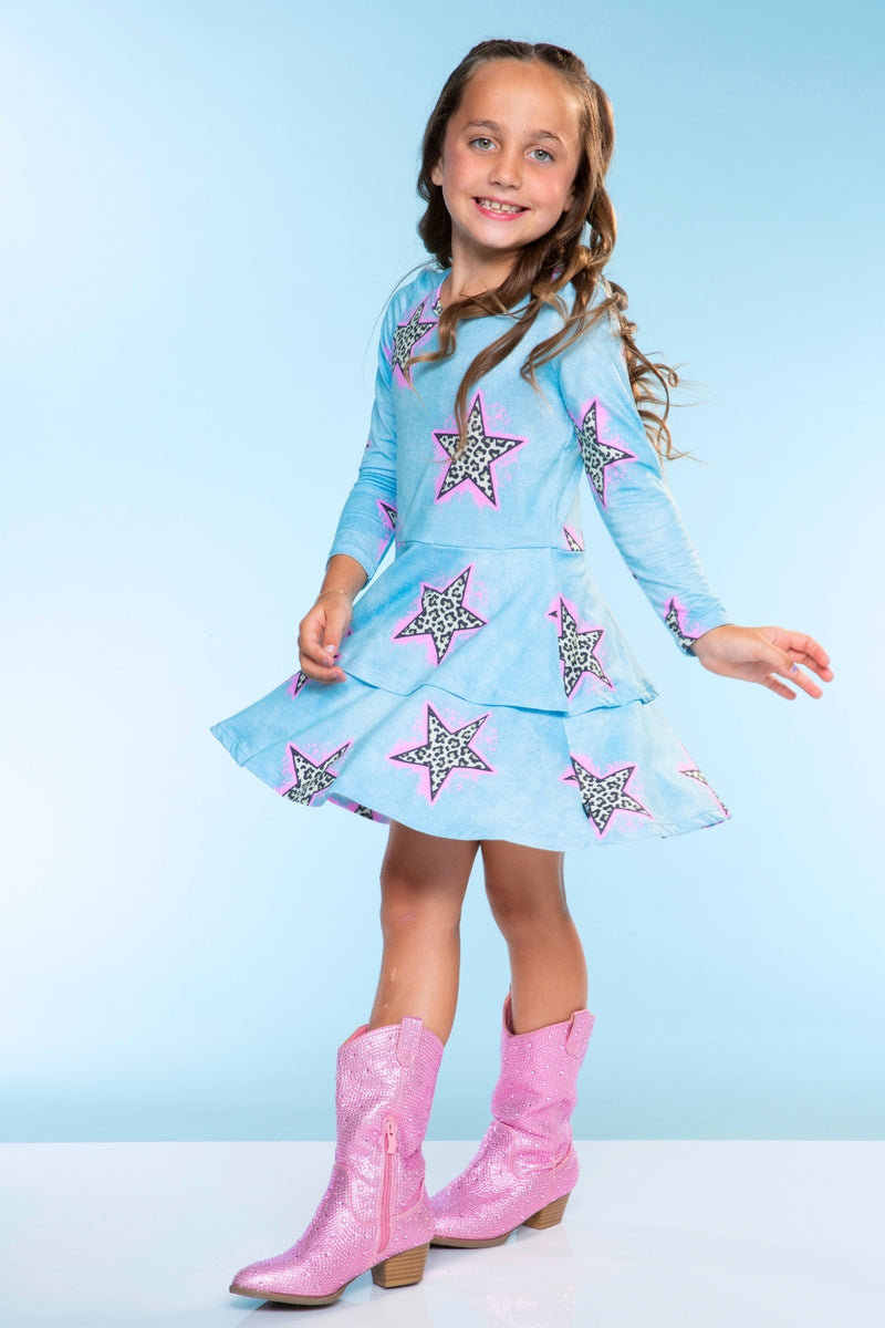 Simply Soft Long Sleeve Ruffle Skirt Dress