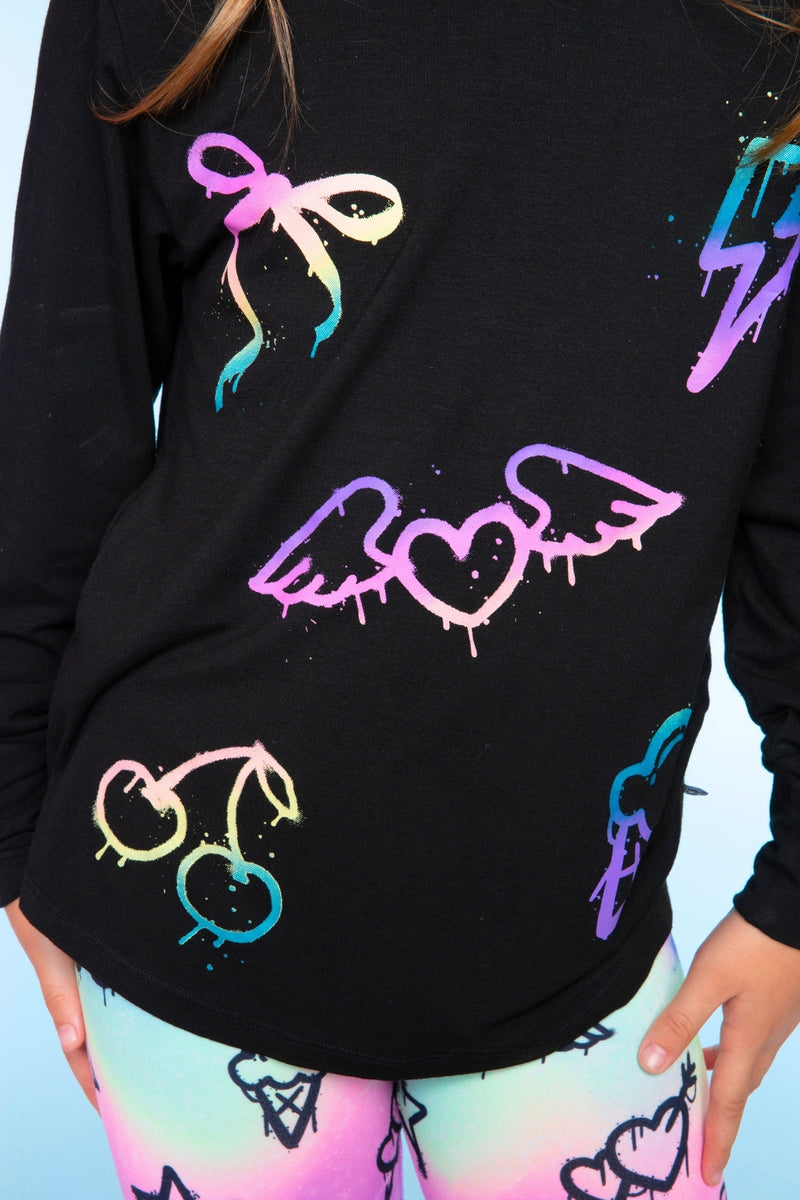 Modal Long Sleeve Shirttail Top