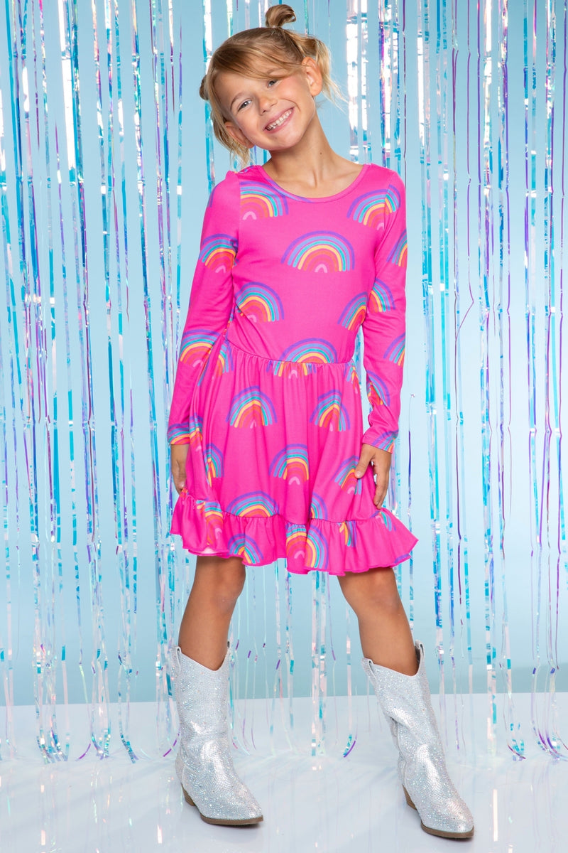 Simply Soft Long Sleeve Be Happy Flounce Dress