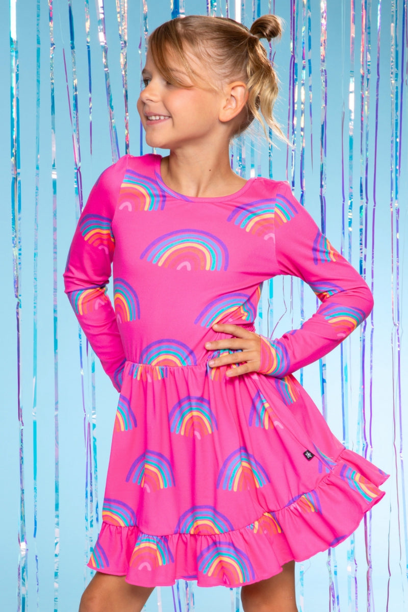 Simply Soft Long Sleeve Be Happy Flounce Dress