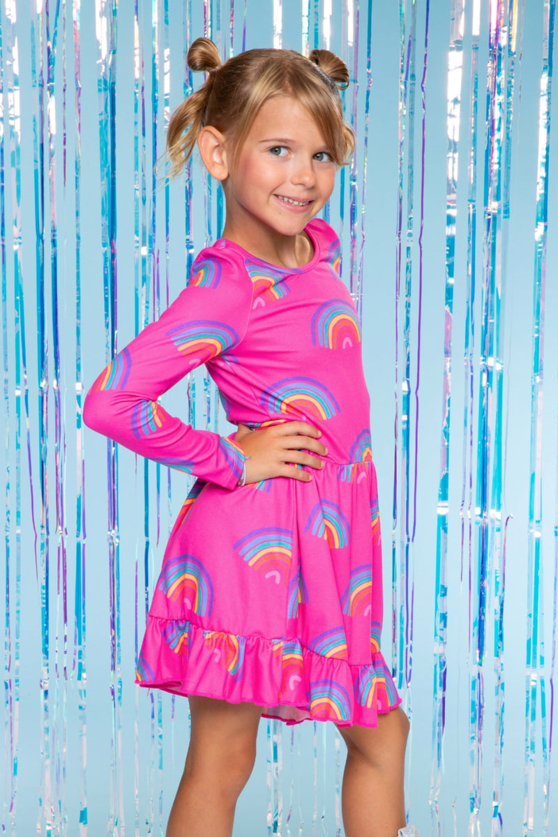 Simply Soft Long Sleeve Be Happy Flounce Dress