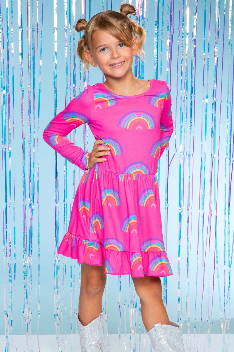 Simply Soft Long Sleeve Be Happy Flounce Dress