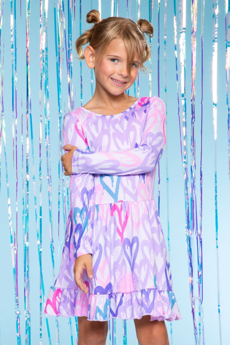 Simply Soft Long Sleeve Be Happy Flounce Dress