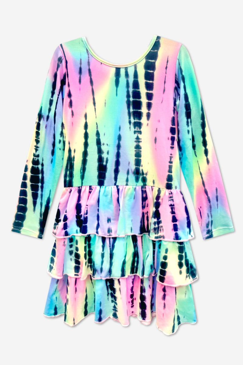 Simply Soft Long Sleeve Triple Ruffle Skirt Dress