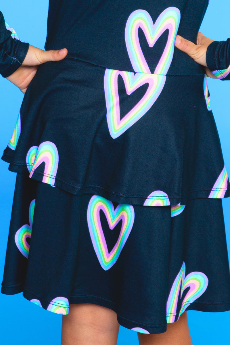 Simply Soft Long Sleeve Ruffle Skirt Dress