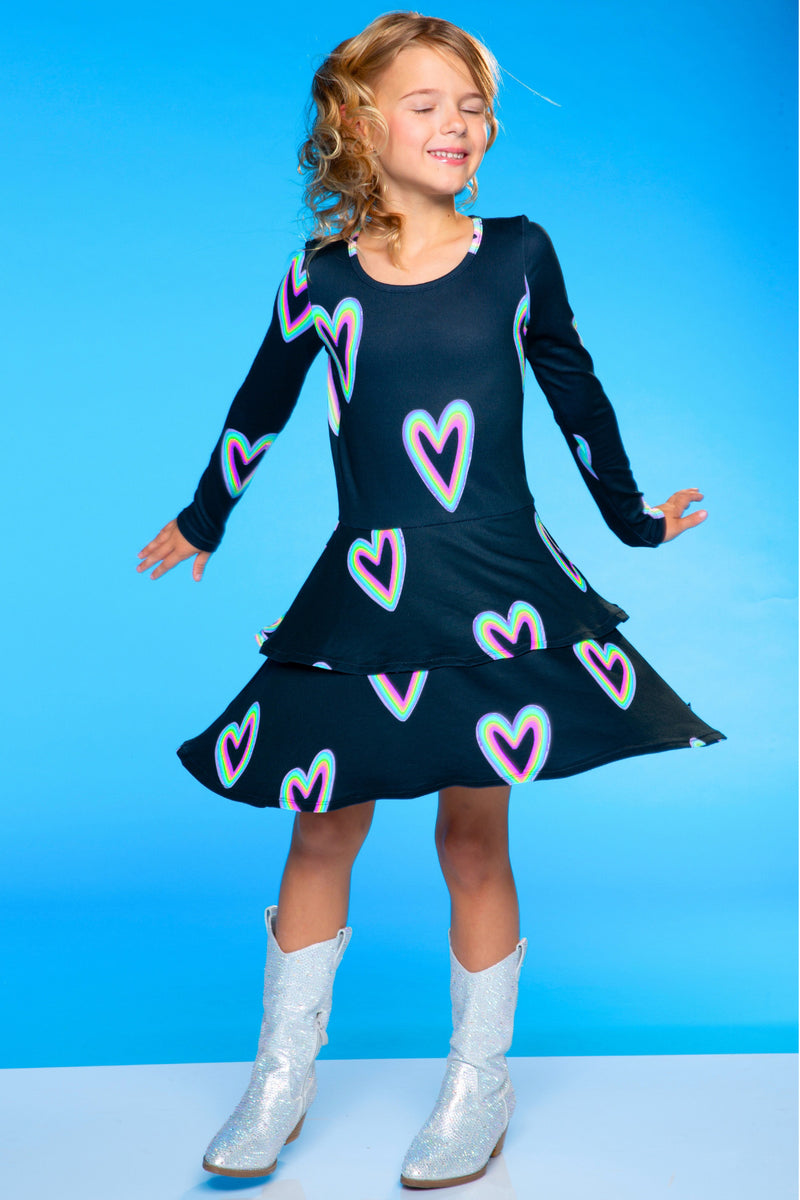 Simply Soft Long Sleeve Ruffle Skirt Dress