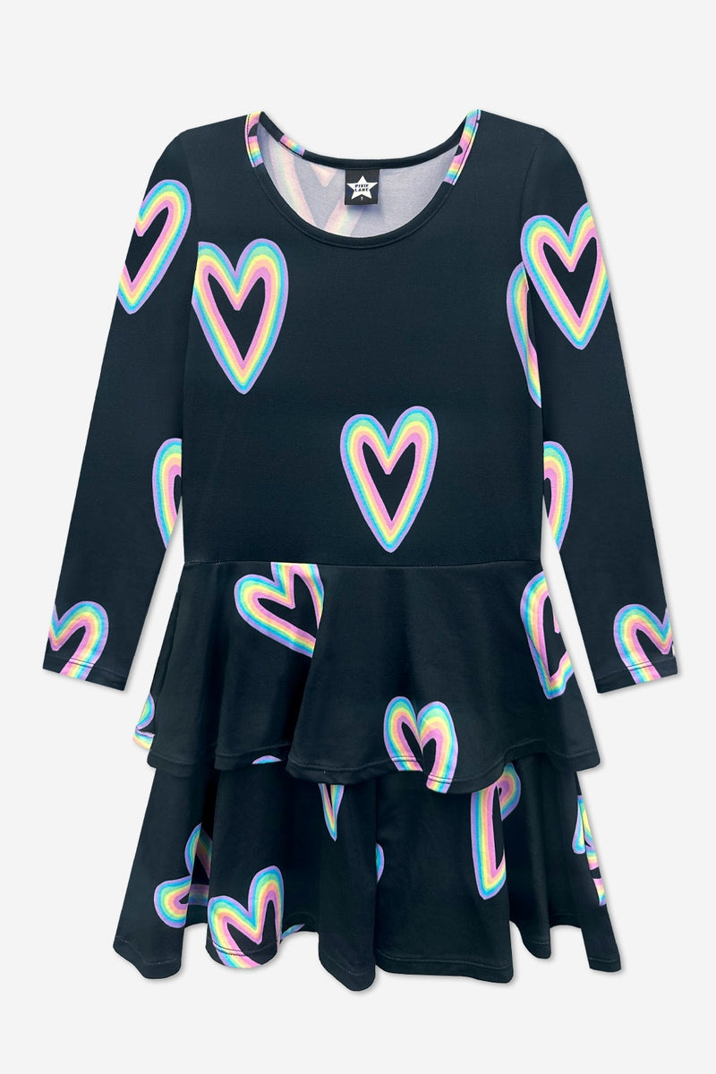 Simply Soft Long Sleeve Ruffle Skirt Dress