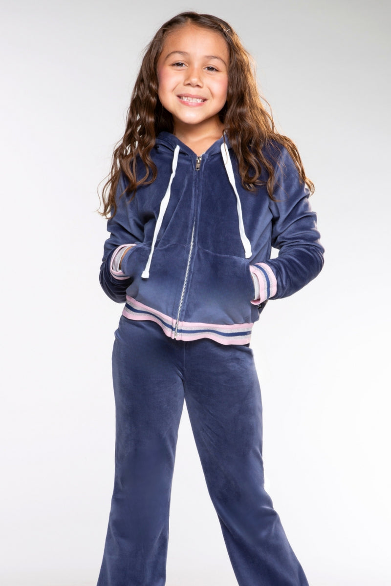 Velour Cropped Zip Hoodie