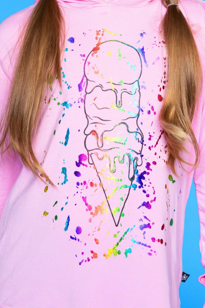 Modal Knit Hoodie Pullover W/Thumbholes