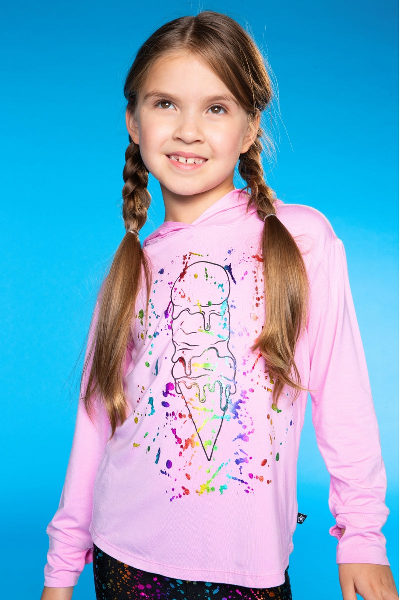 Modal Knit Hoodie Pullover W/Thumbholes