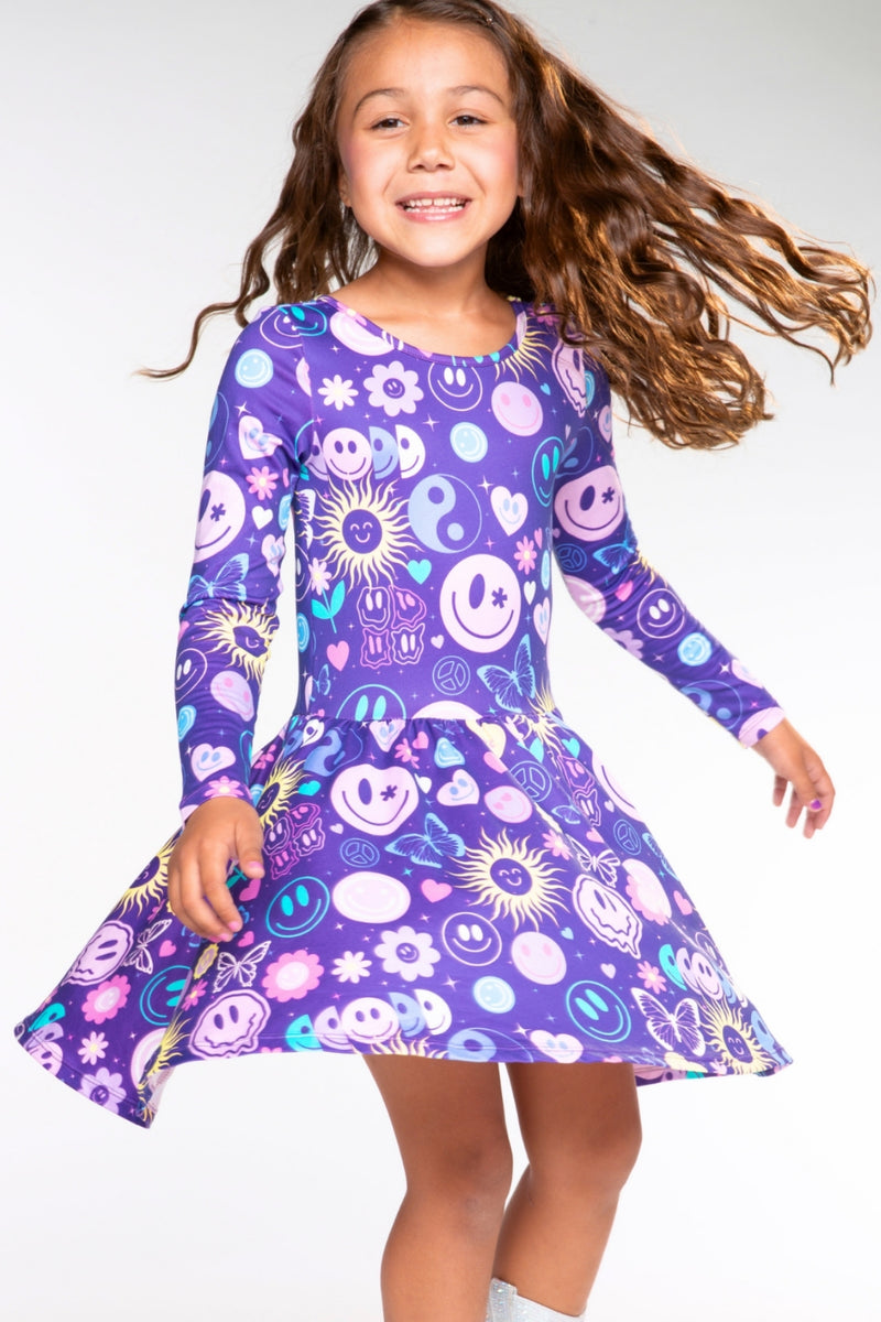 Simply Soft Long Sleeve Be Happy Dress