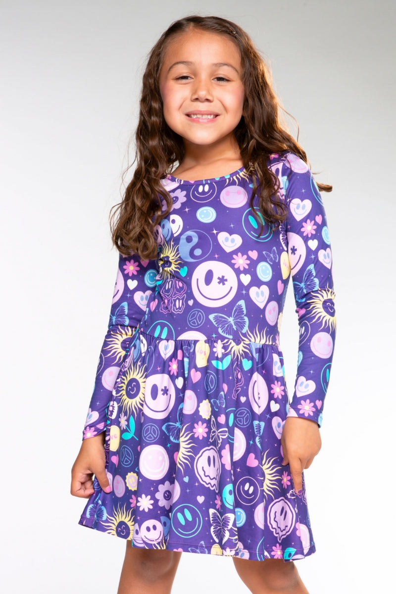 Simply Soft Long Sleeve Be Happy Dress