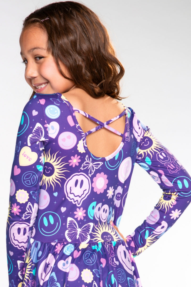 Simply Soft Long Sleeve Be Happy Dress