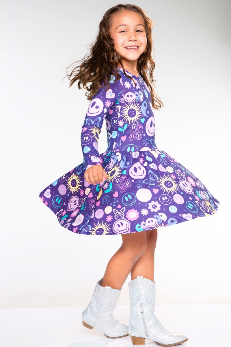 Simply Soft Long Sleeve Be Happy Dress