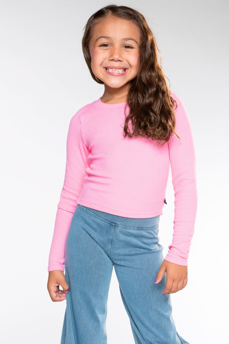 Ultra-Soft Ribbed Long Sleeve Fitted Tee