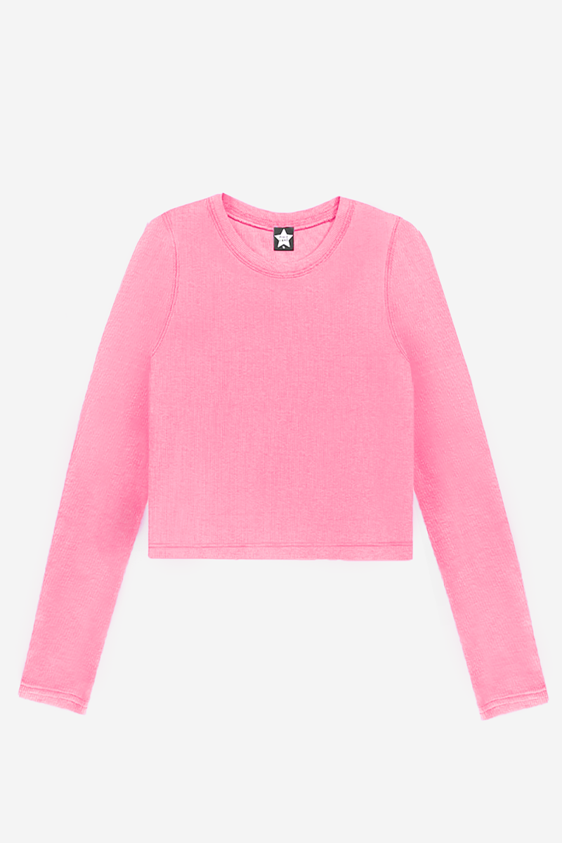 Ultra-Soft Ribbed Long Sleeve Fitted Tee