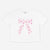 White Pink Floral Bow - NEW!