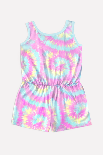 Simply Soft Baby Short Romper - Cotton Candy Tie Dye