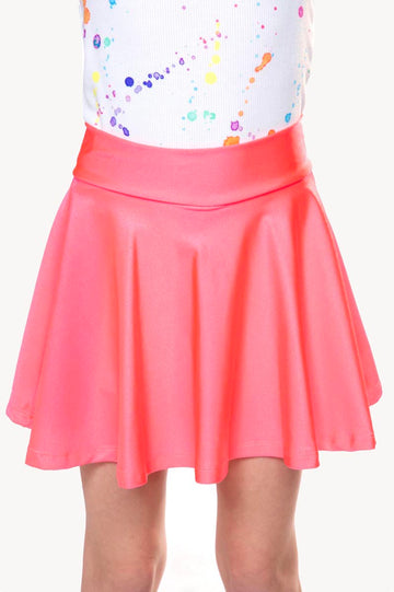 High Shine Mid Waist Skater Skort - Peach Punch