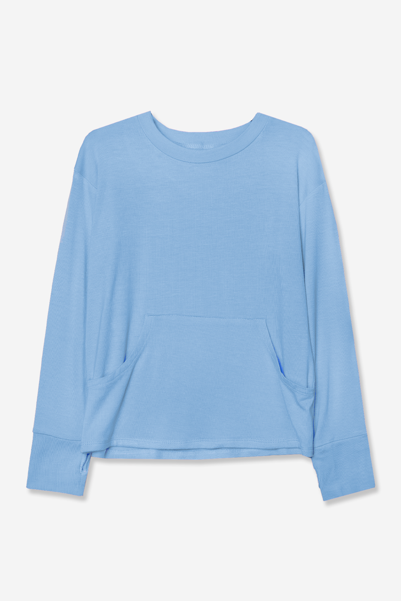 Modal Long Sleeve Pocket Tee - Chambray