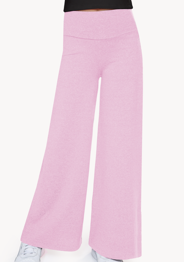 Simply Soft Luxe Wide Leg Pant - Heather Light Pink