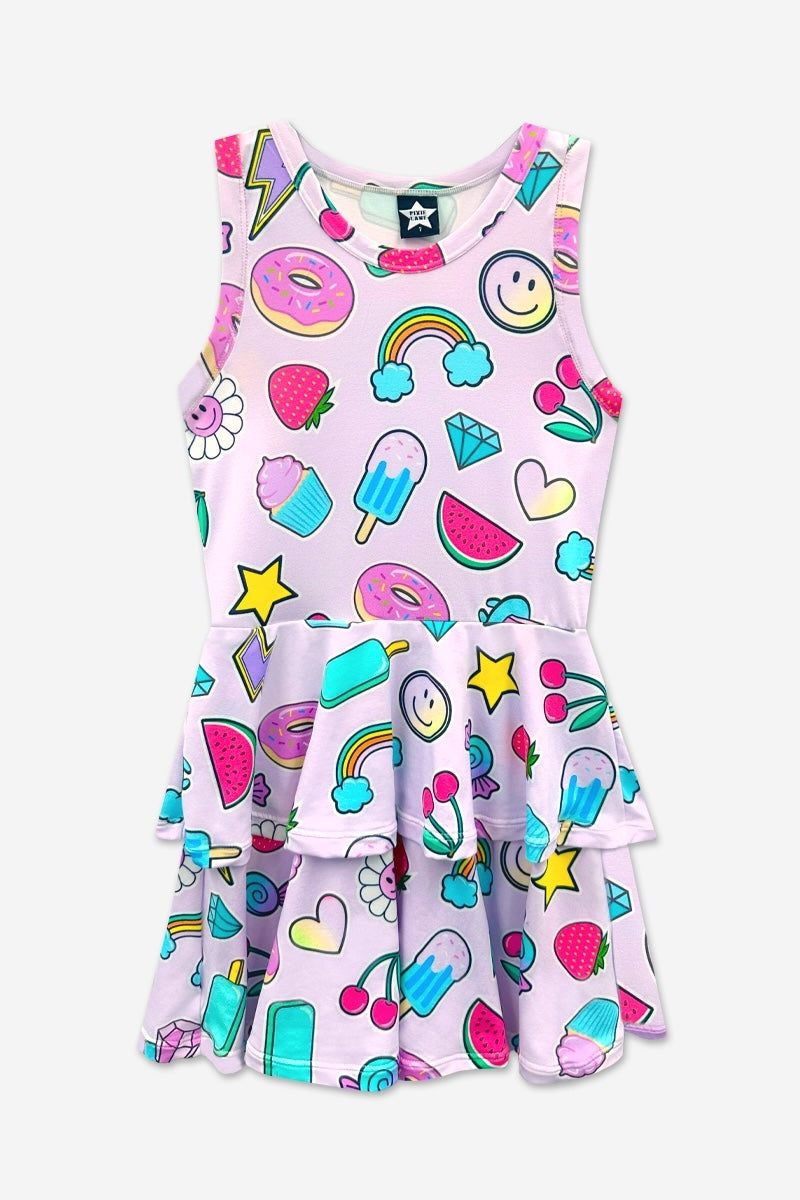 Simply Soft Racerback Ruffle Skirt Dress