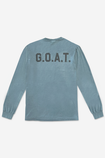 Men's Long Sleeve Tee - Vintage Ice Blue G.O.A.T.